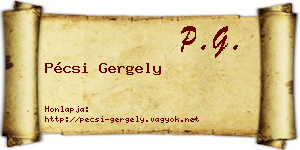 Pécsi Gergely névjegykártya