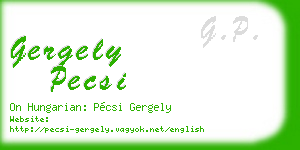 gergely pecsi business card